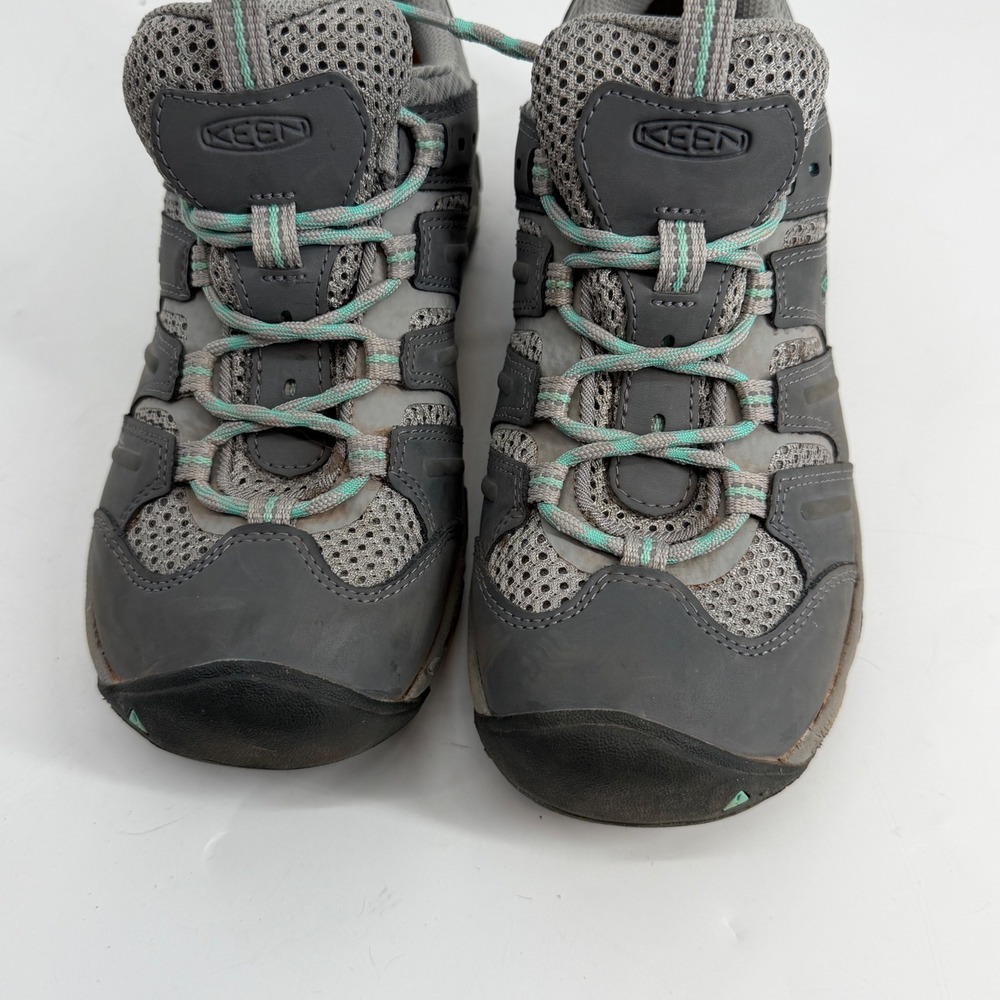 KEEN Voyageur Hiking Shoes Womens 8 Grey Mint Low Top Trail Sneakers - Picture 3 of 8